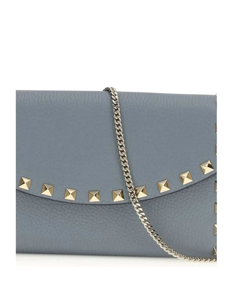 Valentino Garavani Blue Calf Leather Bos Taurus Wallet 