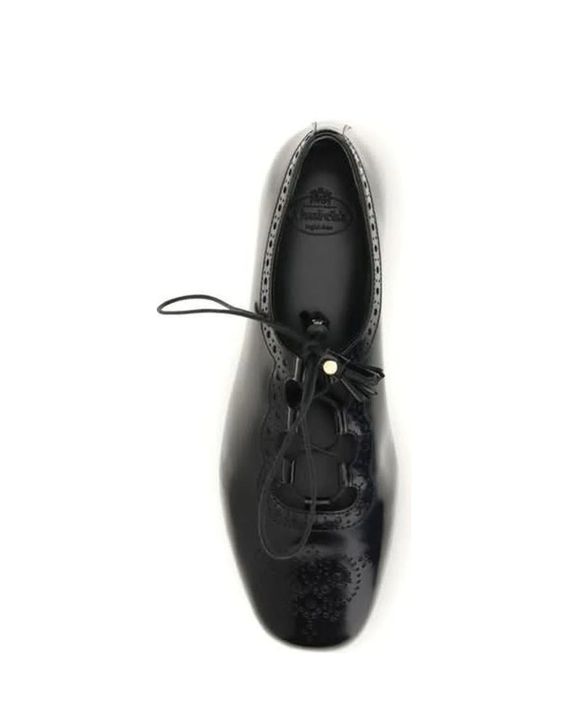 Church's Black Calf Leather Bos Taurus Ballet Flats 