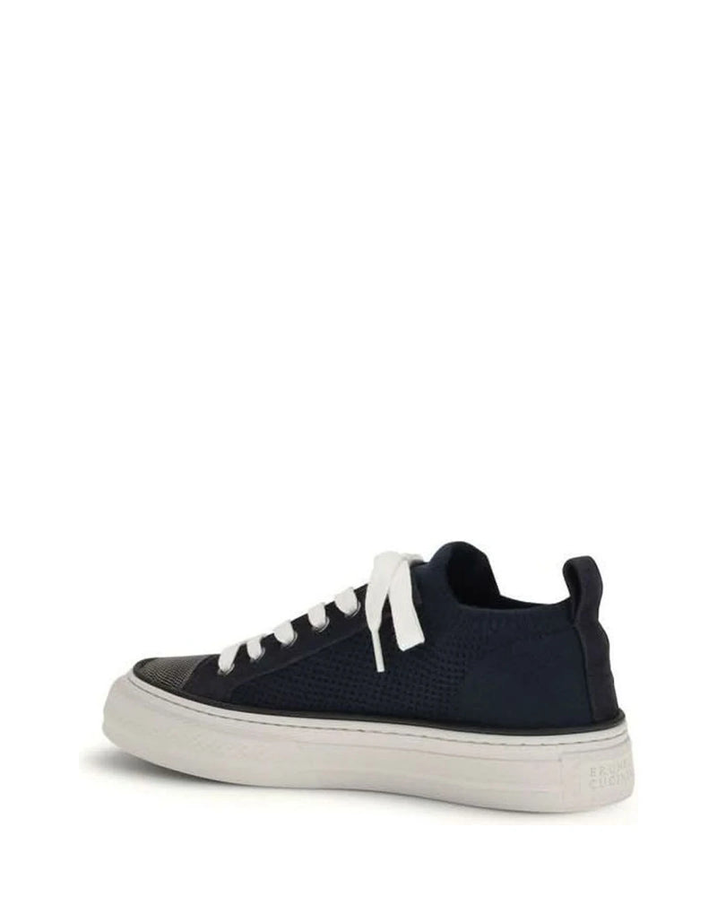 Brunello Cucinelli Black Cotton Low Top Sneakers 