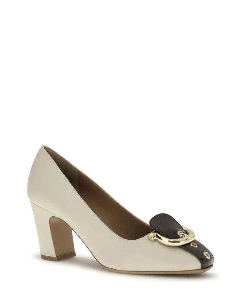 Ferragamo Beige Lamb Ovis Aries High Heel Pumps 