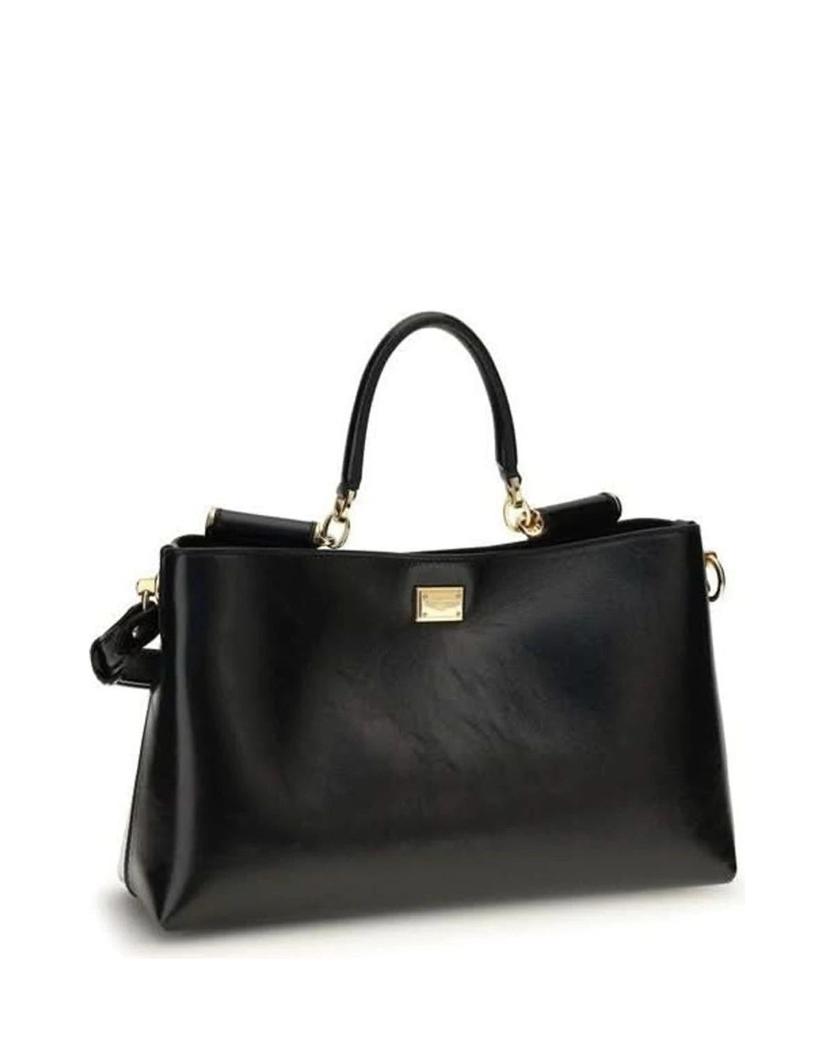 Dolce & Gabbana Black Calf Leather Bos Taurus Shoulder Bag 