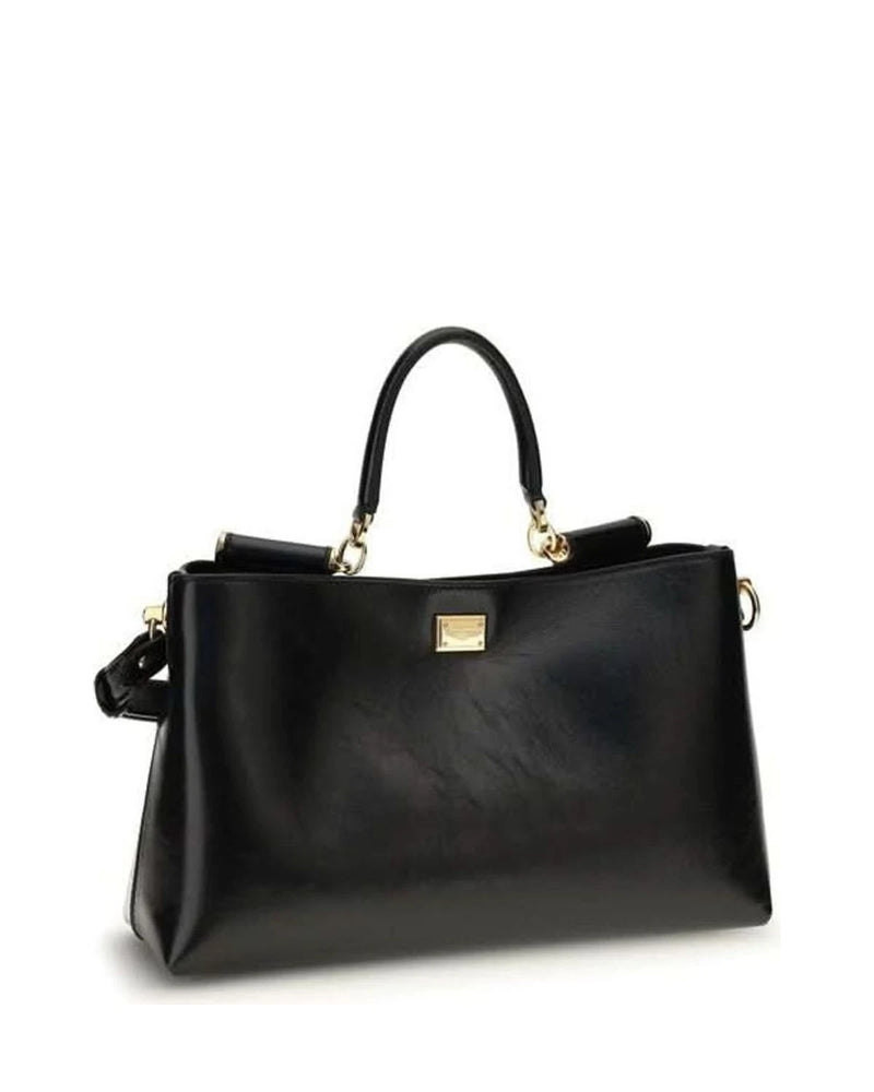 Dolce & Gabbana Black Calf Leather Bos Taurus Shoulder Bag 