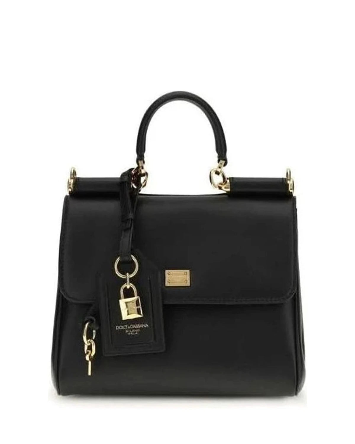 Dolce & Gabbana Black Calf Leather Bos Taurus Shoulder Bag 