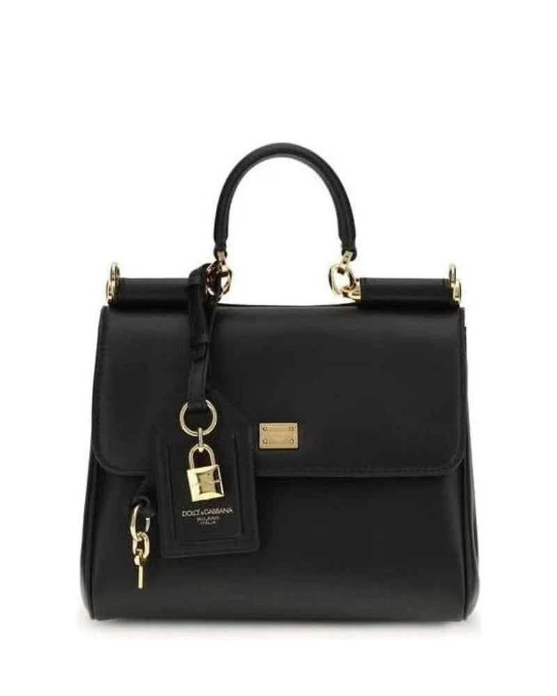 Dolce & Gabbana Black Calf Leather Bos Taurus Shoulder Bag 