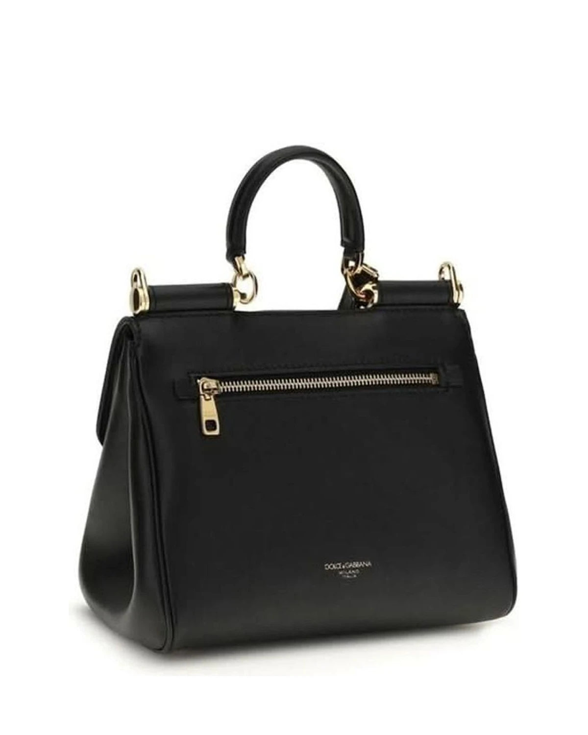 Dolce & Gabbana Black Calf Leather Bos Taurus Shoulder Bag 