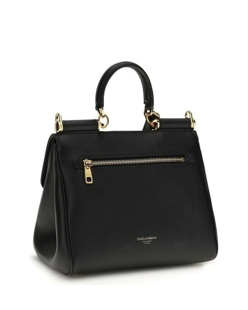 Dolce & Gabbana Black Calf Leather Bos Taurus Shoulder Bag 