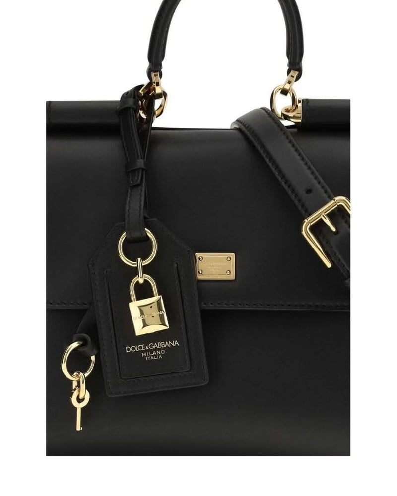 Dolce & Gabbana Black Calf Leather Bos Taurus Shoulder Bag 