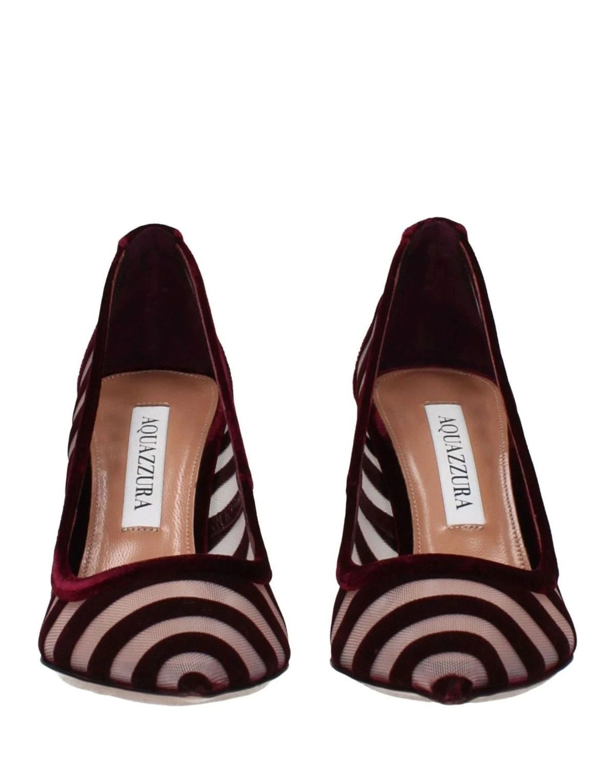 Aquazzura Velvet Transparent Mid Heel Pumps 