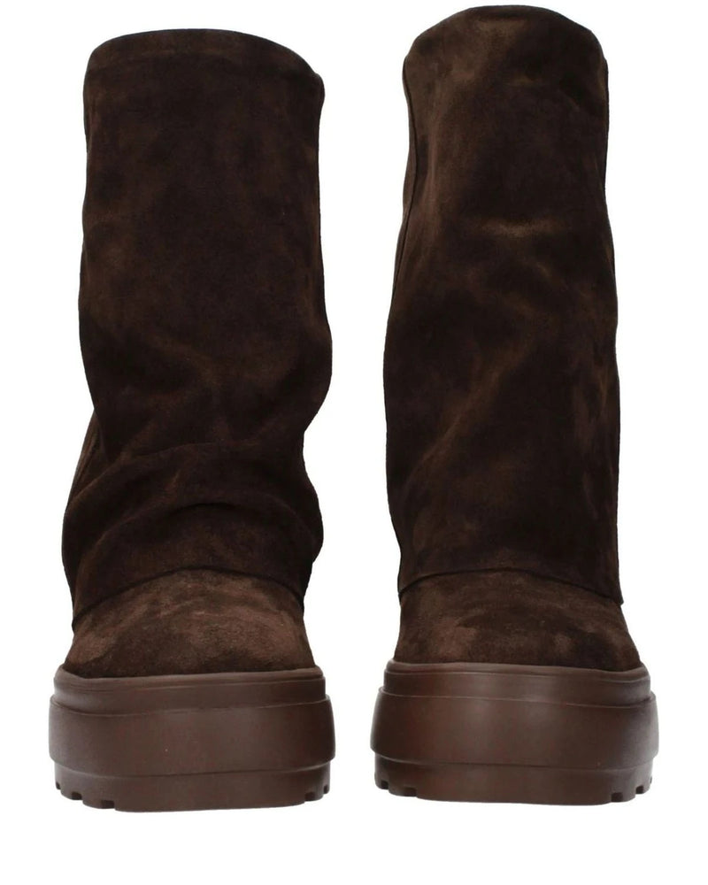 Casadei Brown Leather Ankle Boots 