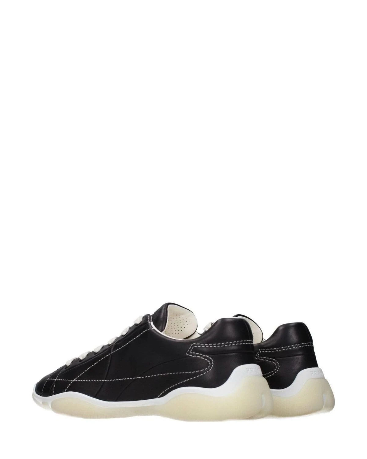 Prada Black Leather Sneakers 
