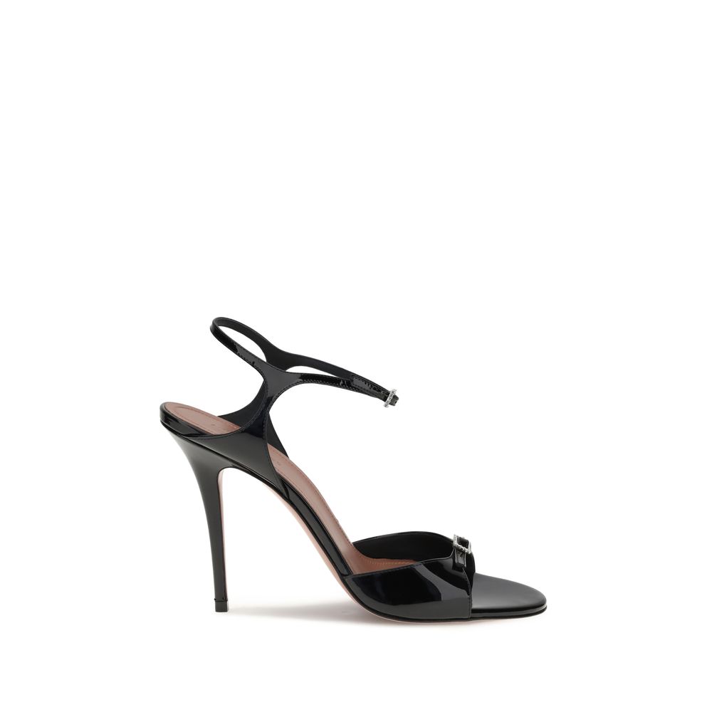 Amina Muaddi Leather Patent Adut Sandals