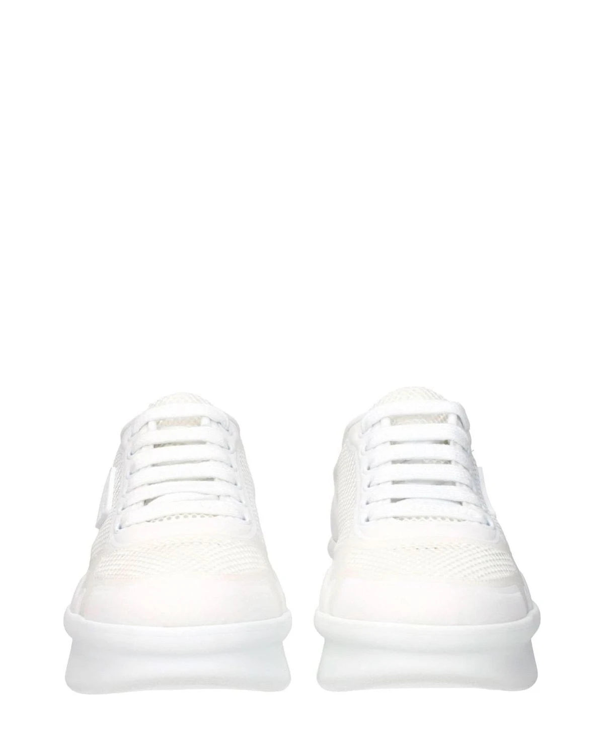 Prada White Fabric Athletic Sneakers Glam Steals