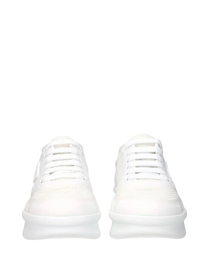 Prada White Fabric Athletic Sneakers Glam Steals