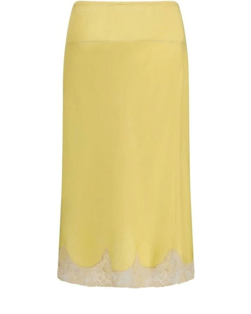 Bicolor Silk Midi Skirt 