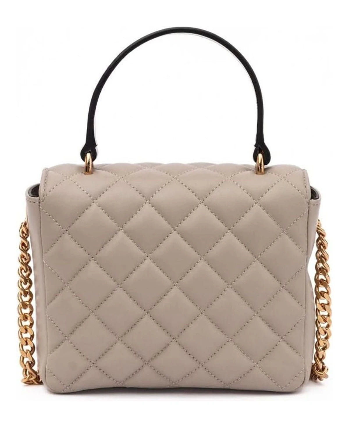Versace Taupe Leather Quilted Handbag Glam Steals