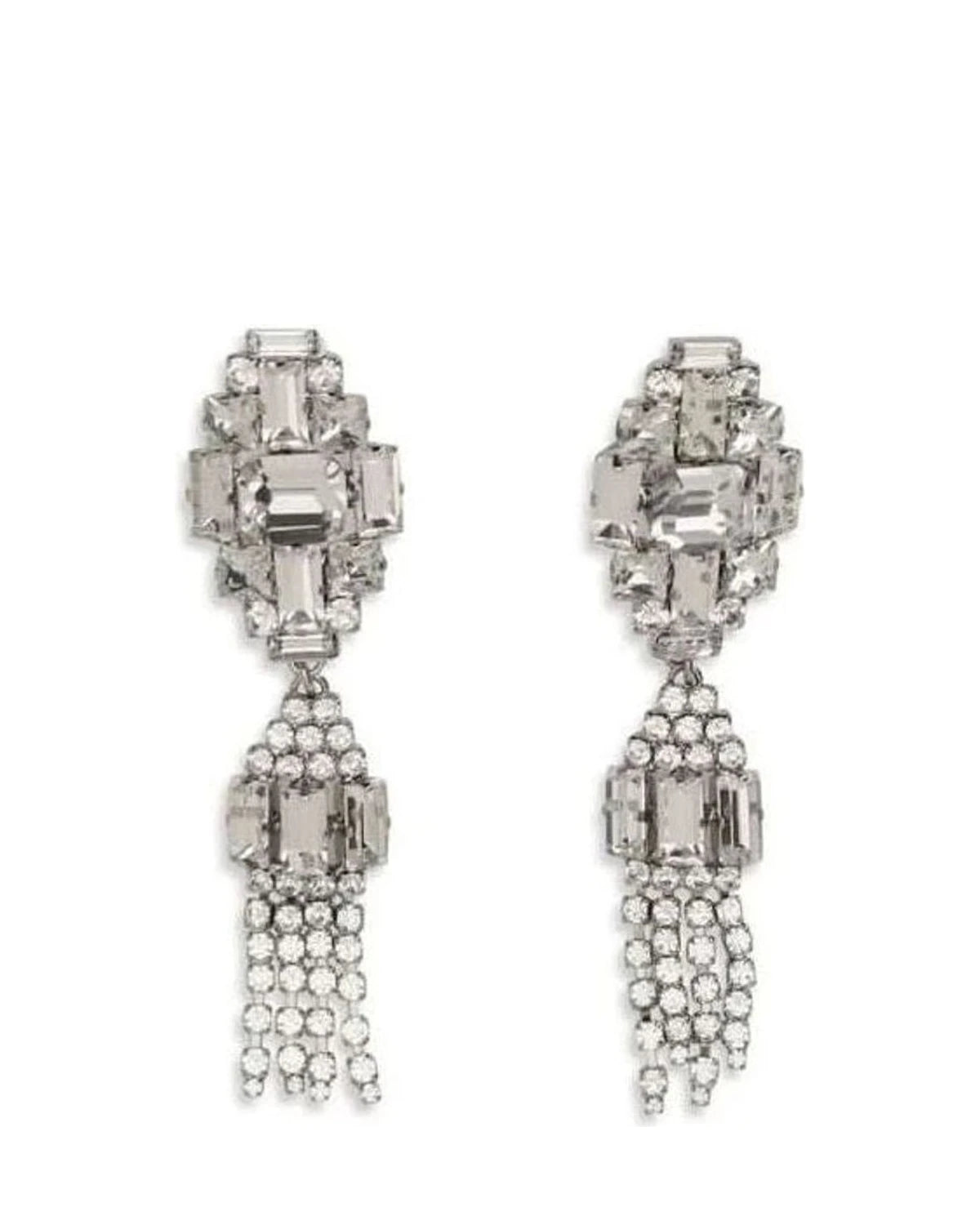 Alessandra Rich Silver Metal Earrings Glam Steals