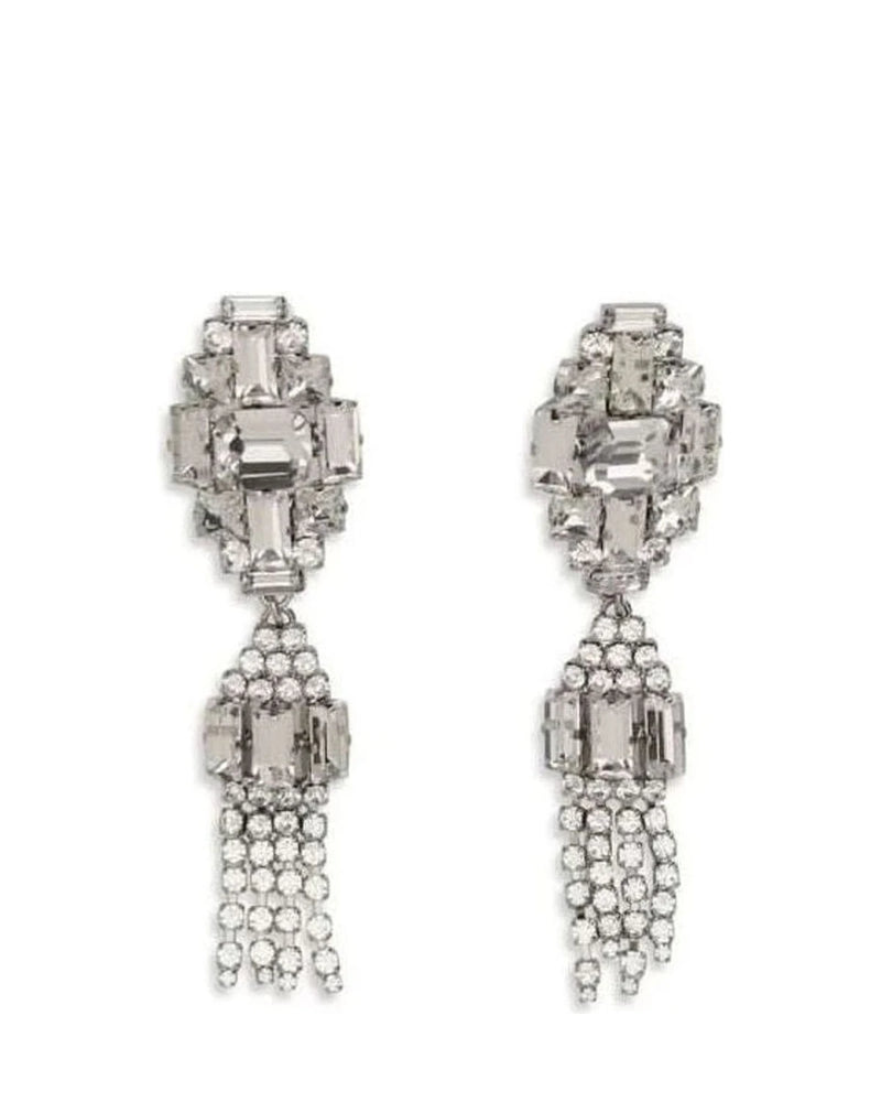 Alessandra Rich Silver Metal Earrings Glam Steals