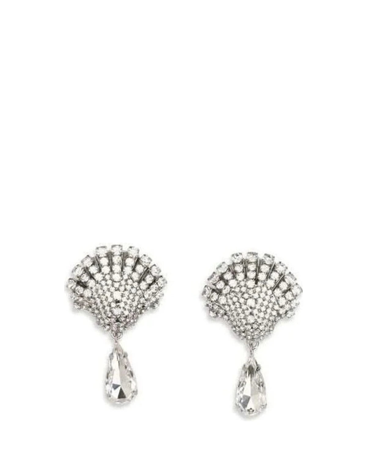 Alessandra Rich Silver Metal Earrings Glam Steals