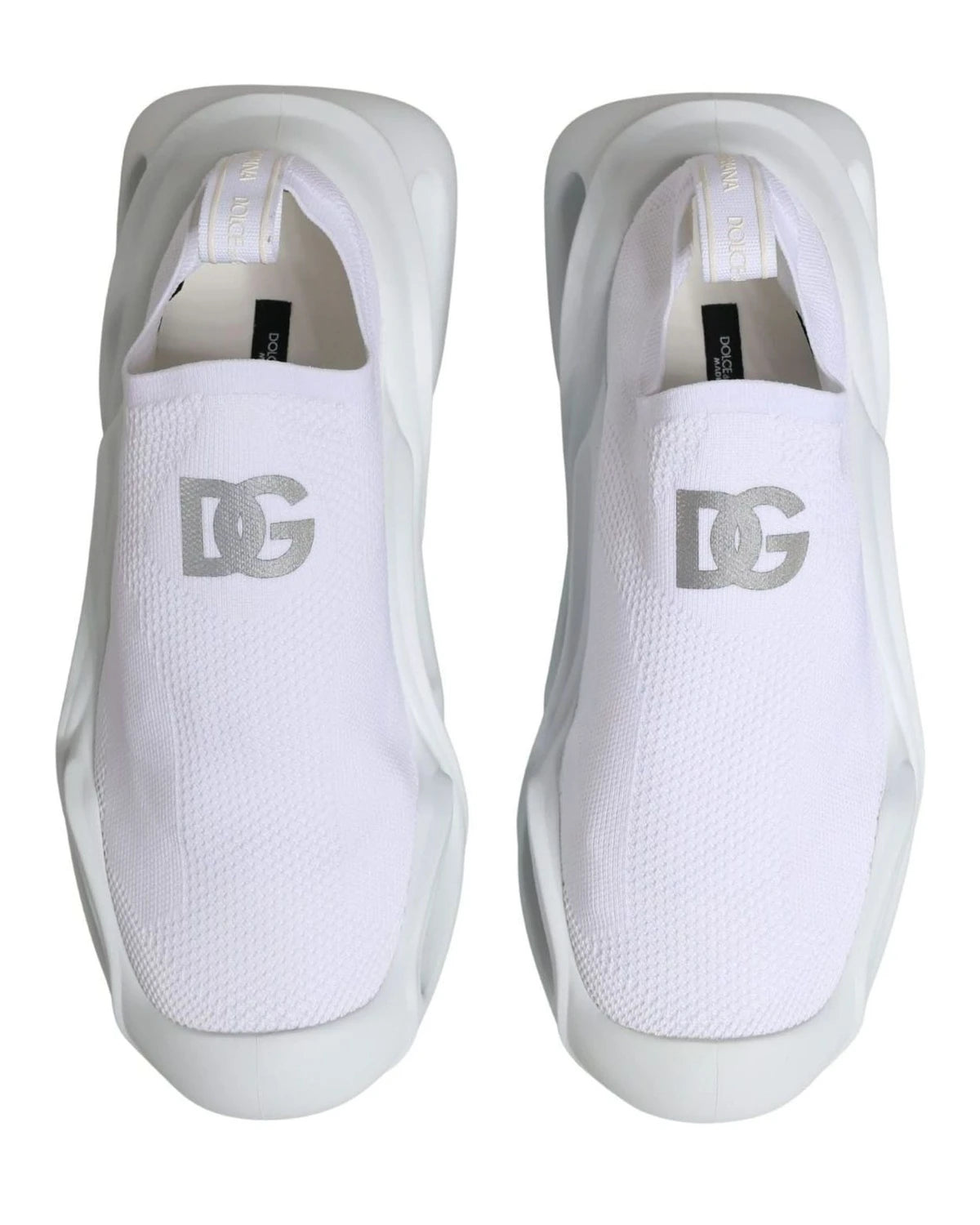Dolce & Gabbana White Slip On Wave Low Top Sneakers Shoes Glam Steals