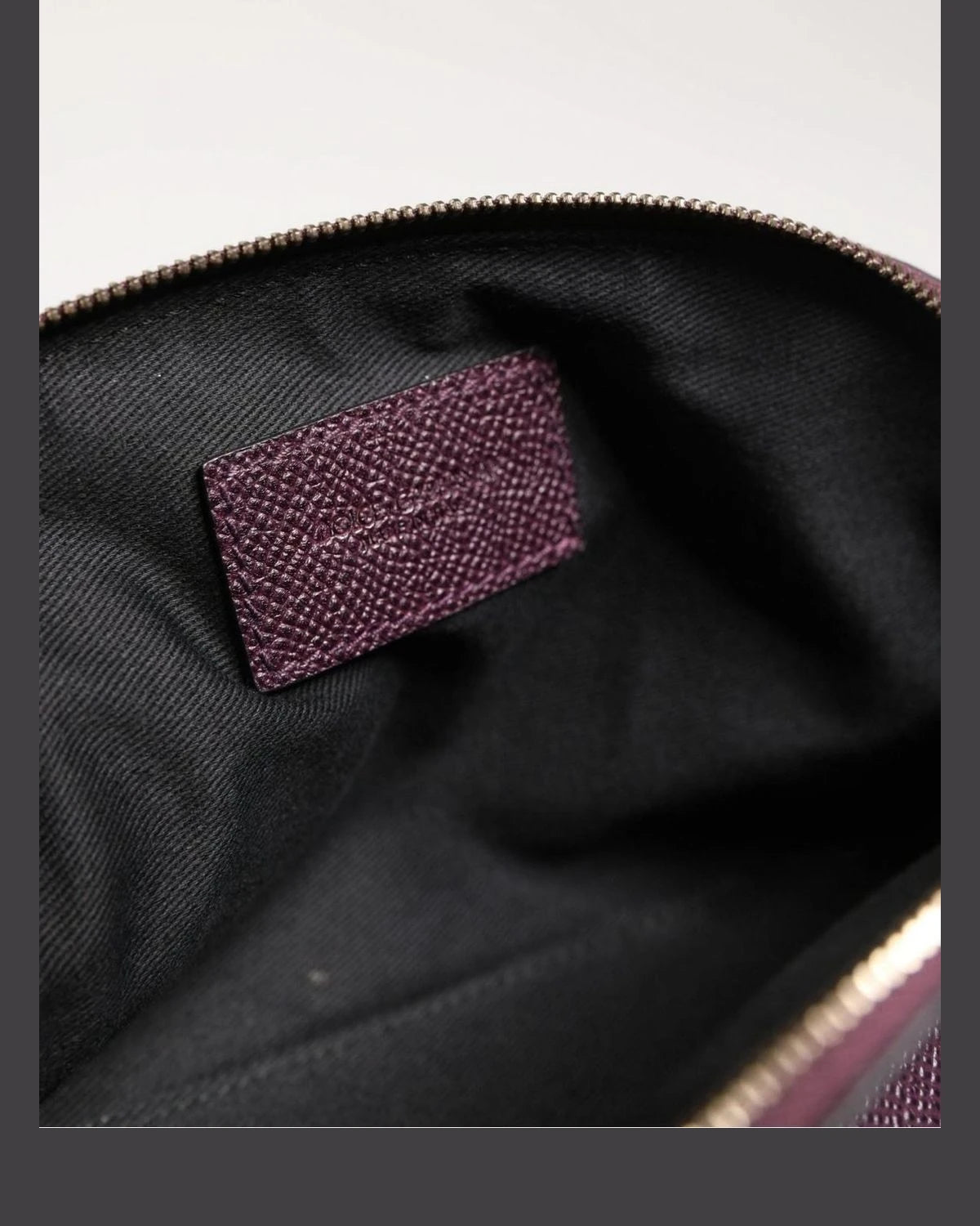 Dolce & Gabbana Purple Leather Dark Dg Logo Zip Around Hand Purse Wallet Glam Steals