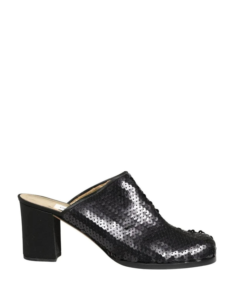 Dolce & Gabbana Black Sequined Mules Shoes Glam Steals
