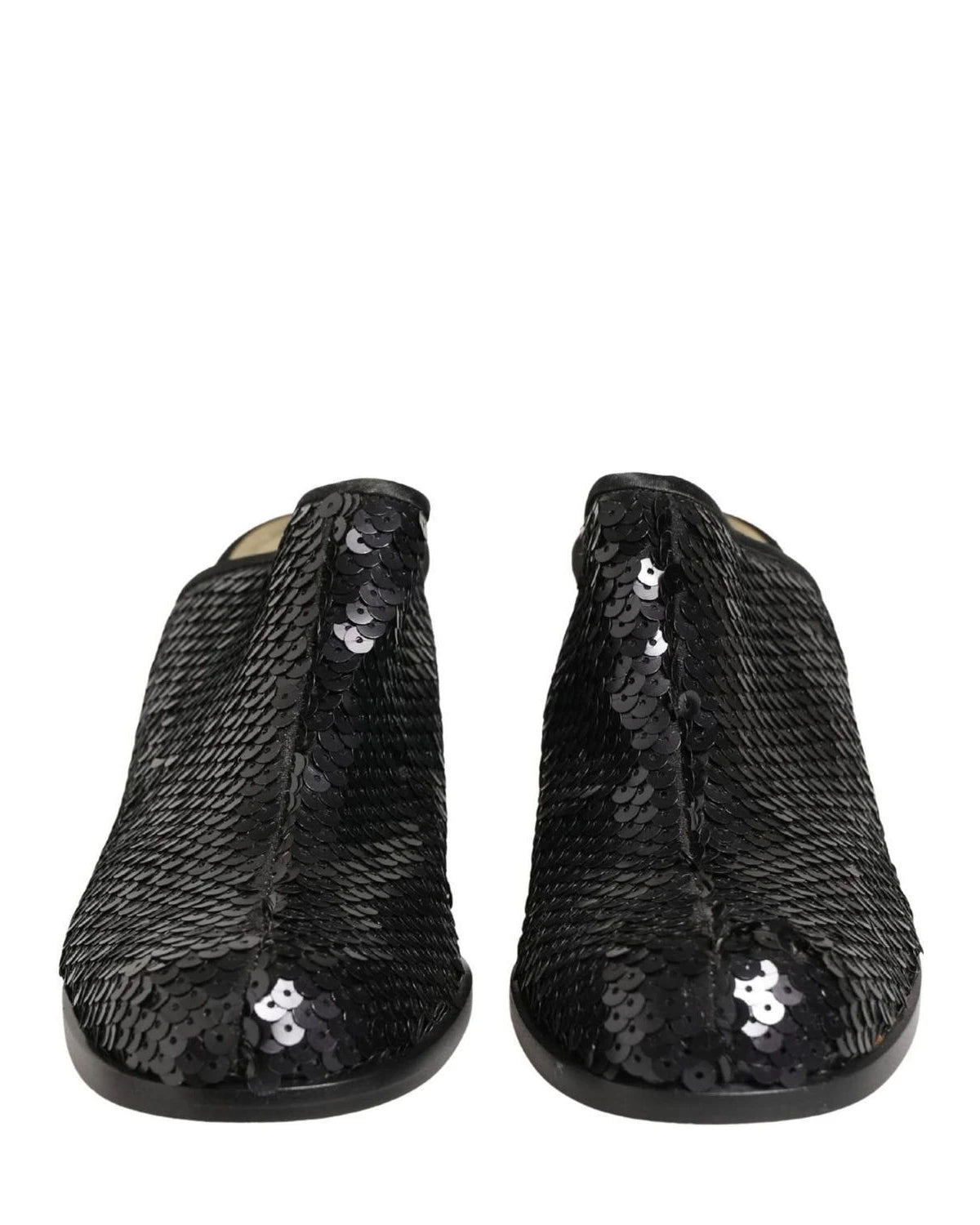 Dolce & Gabbana Black Sequined Mules Shoes Glam Steals