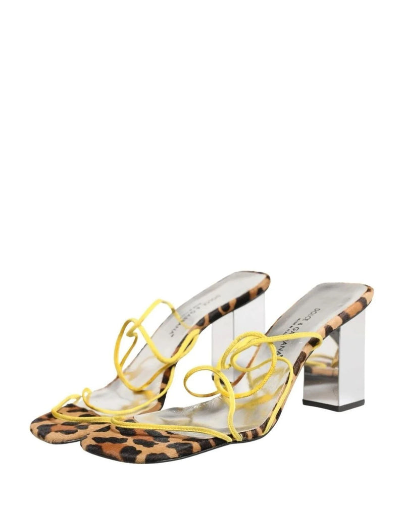 Dolce & Gabbana Multicolor Leather Block Heels Glam Steals