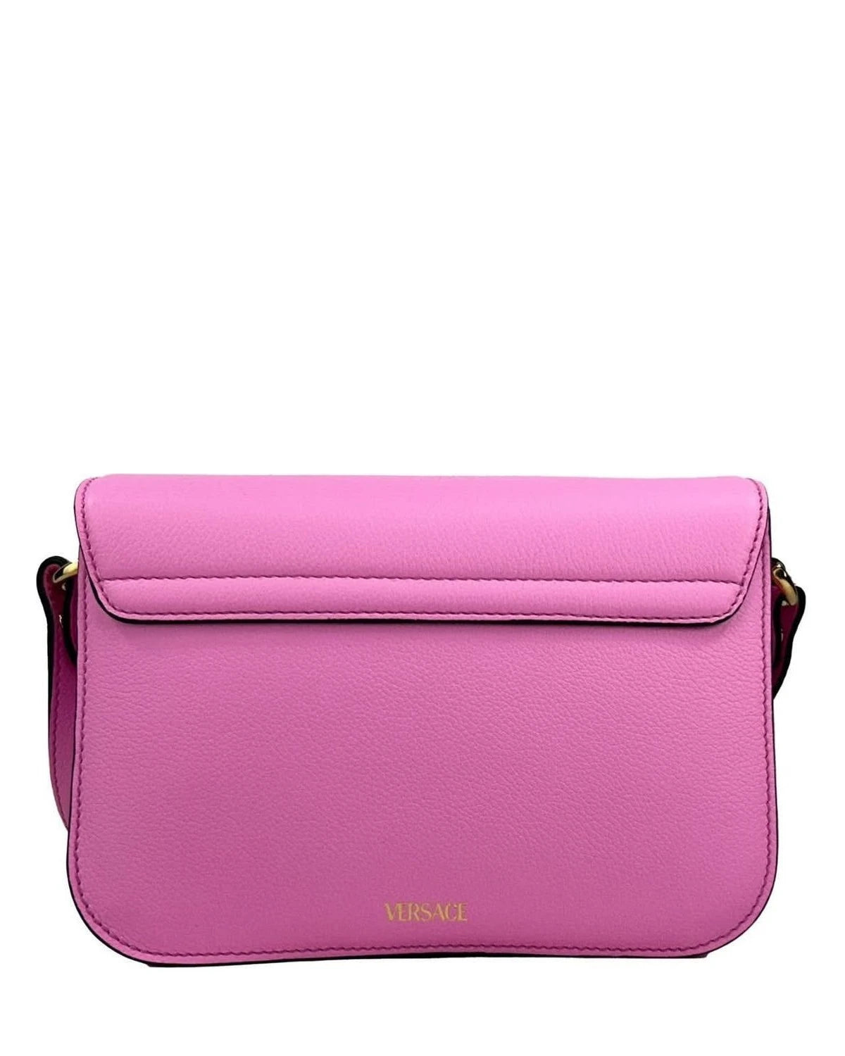 Versace Pink Leather La Medusa Shoulder Crossbody Bag Purse Glam Steals