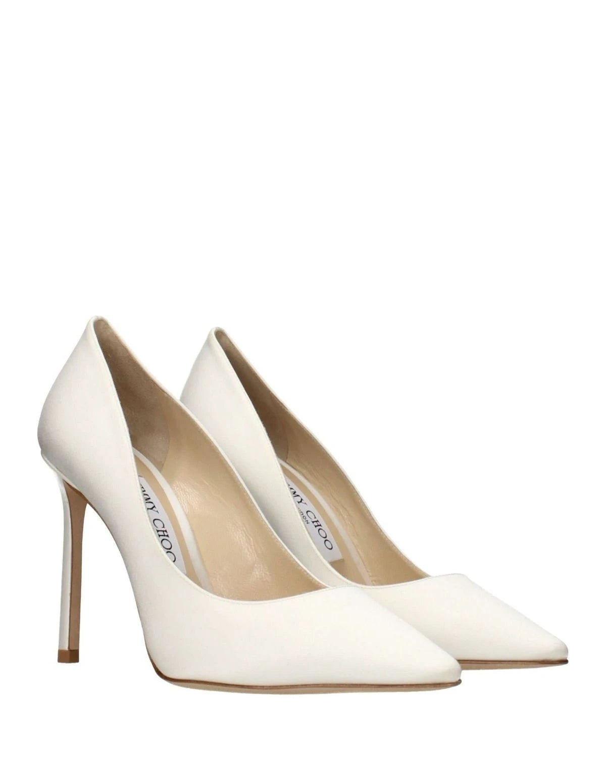 Jimmy Choo Beige Satin Platform Pumps Glam Steals