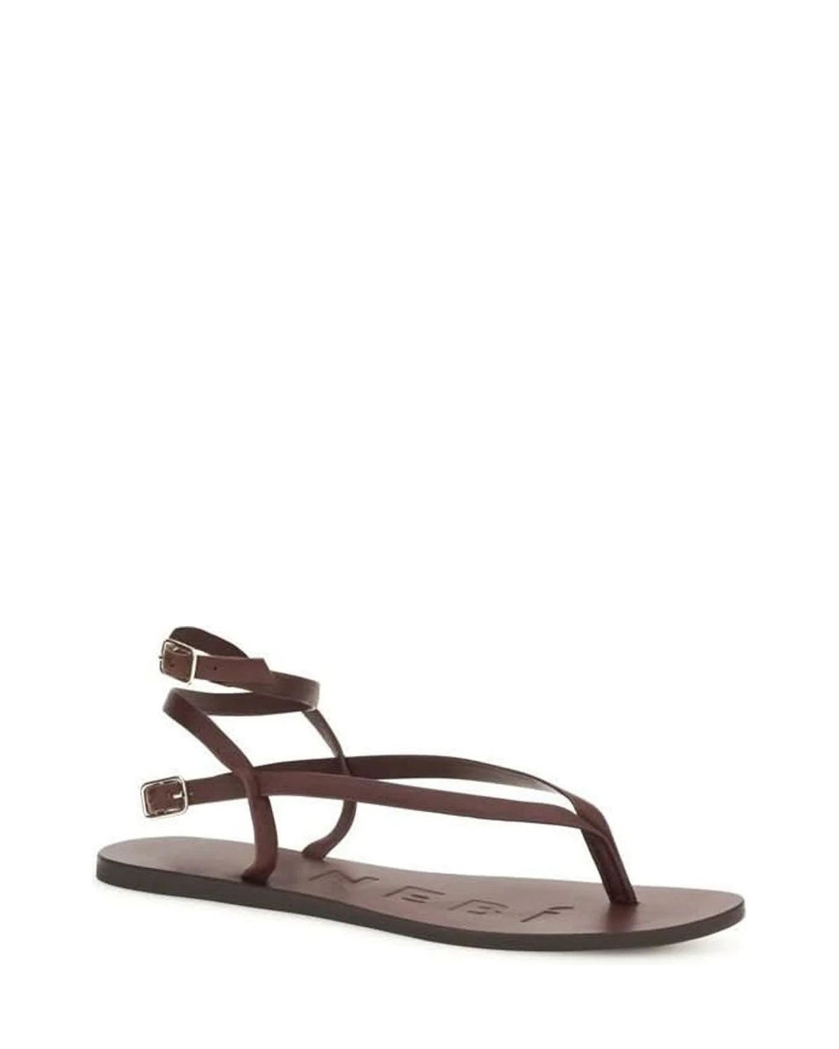 Manebi Brown Flat Sandals Glam Steals