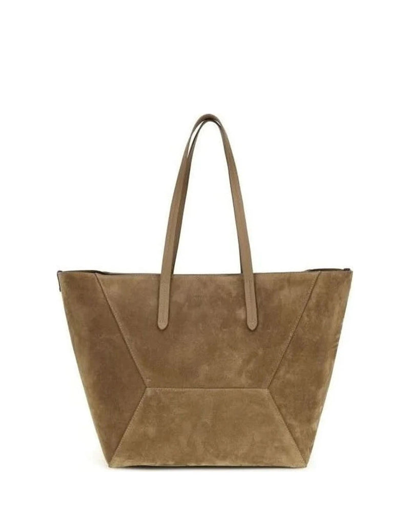 Brunello Cucinelli Beige Calf Leather Bos Taurus Shoulder Bag 
