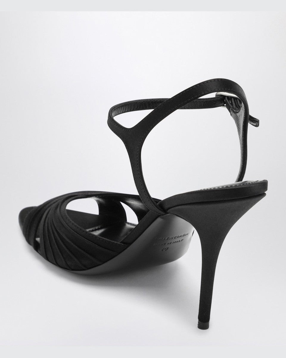 Balenciaga Black Dynastie satin sandals Glam Steals