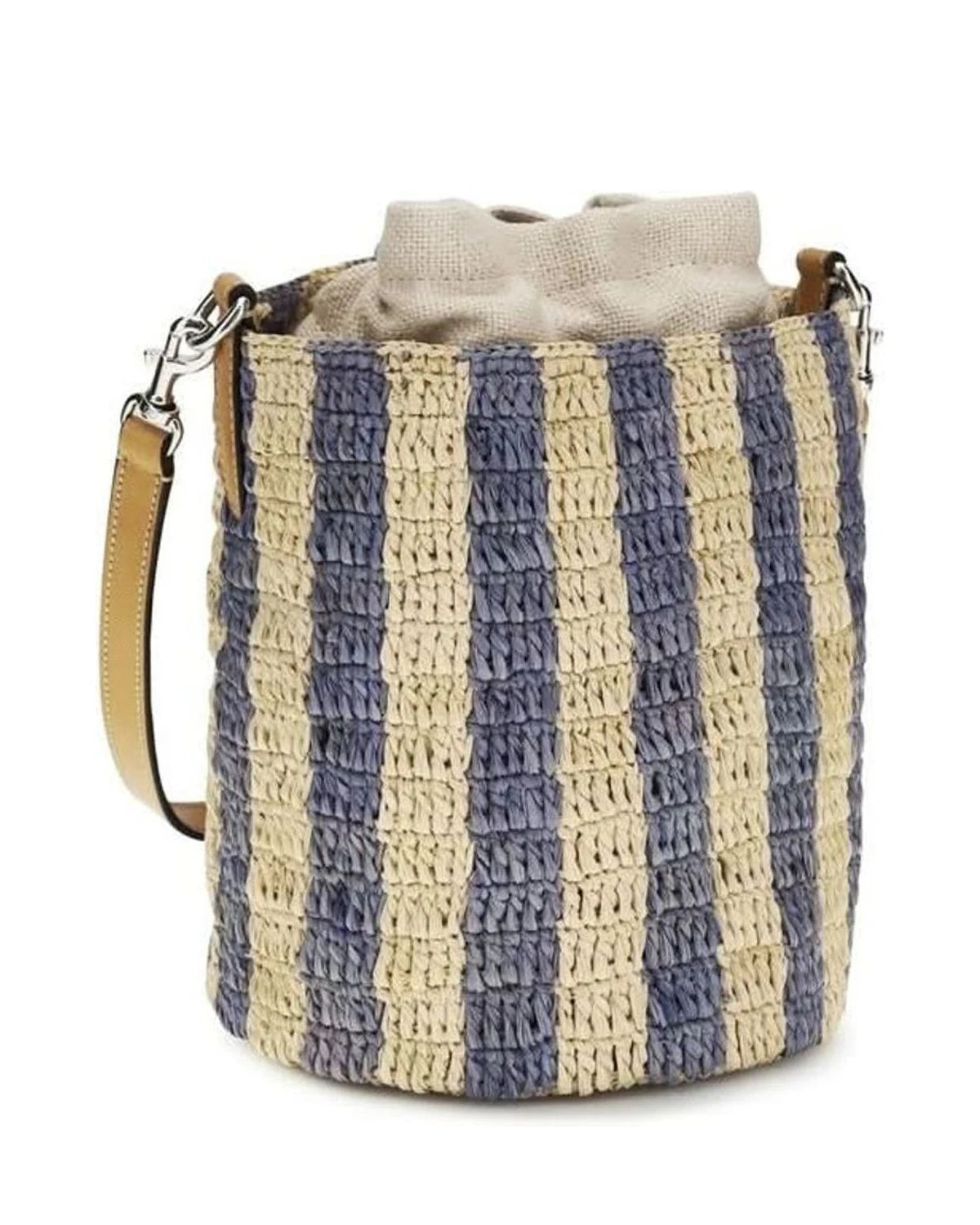 Valentino Garavani Blue Raffia Bucket Bag Glam Steals