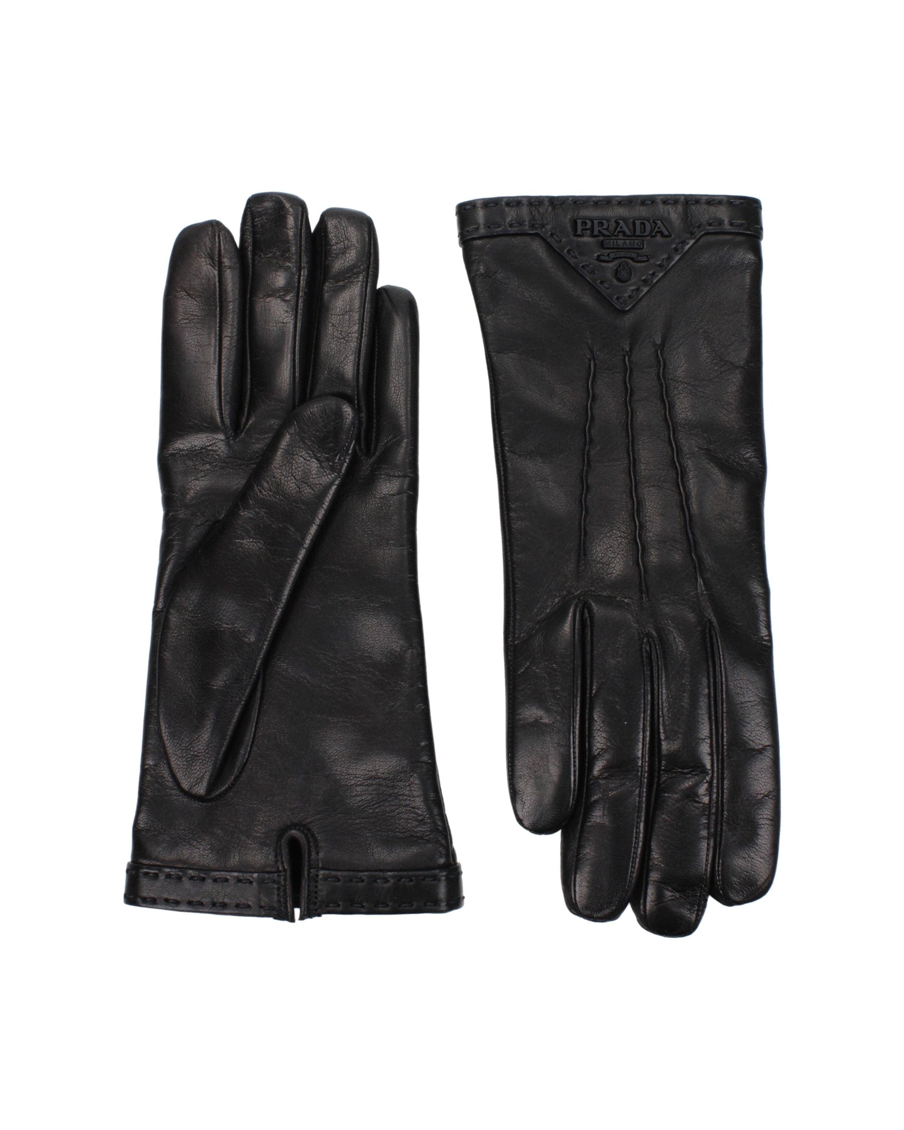 Prada Black Leather Gloves Glam Steals
