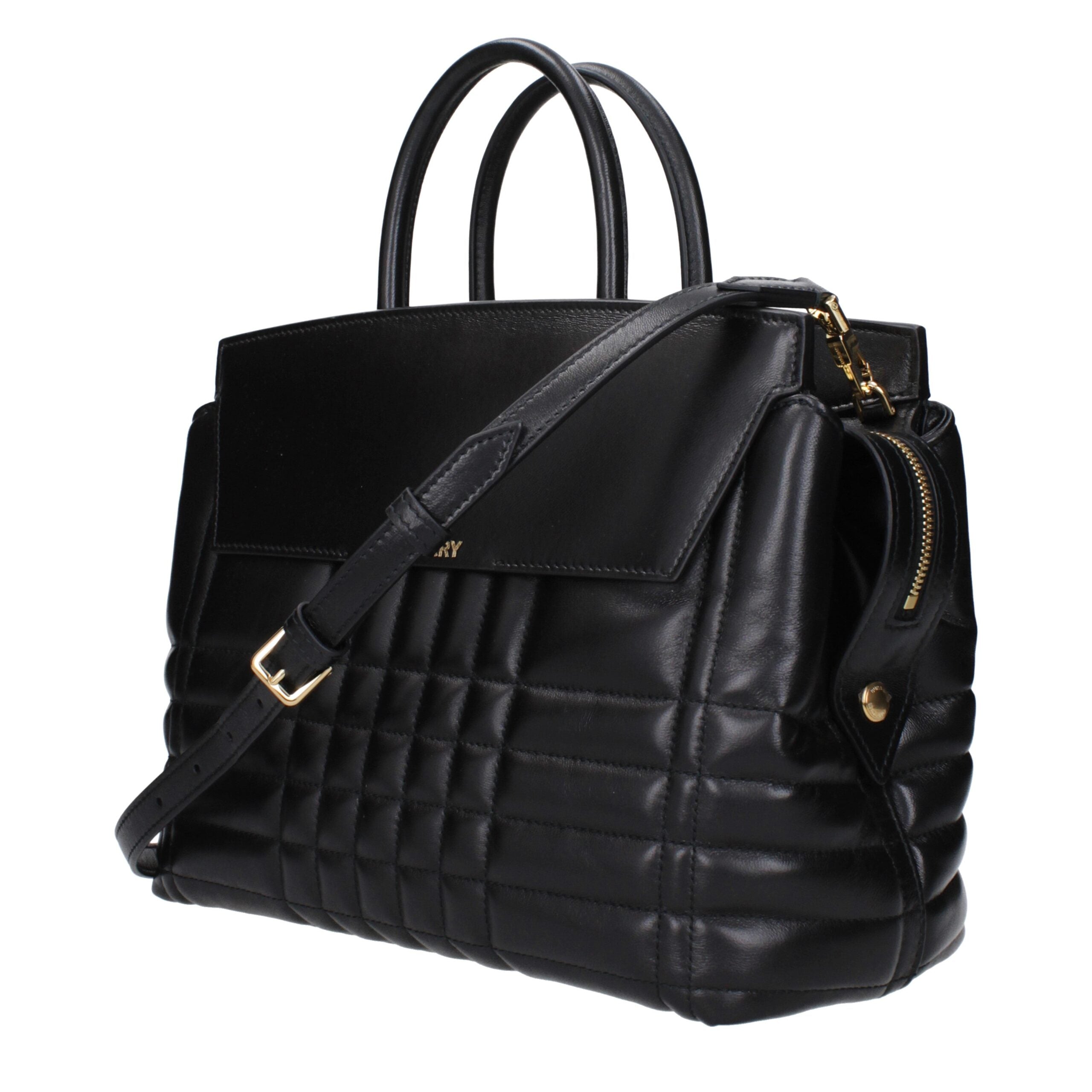 Burberry Black Leather Handbags Glam Steals