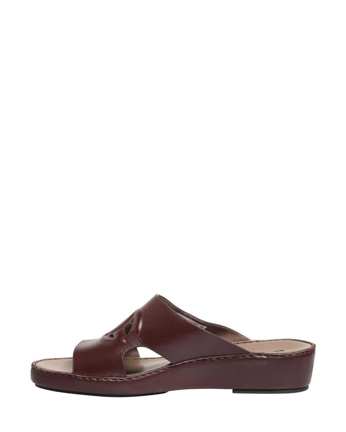 Dolce & Gabbana Leather Maroon Cutout Dg Logo Sandals 