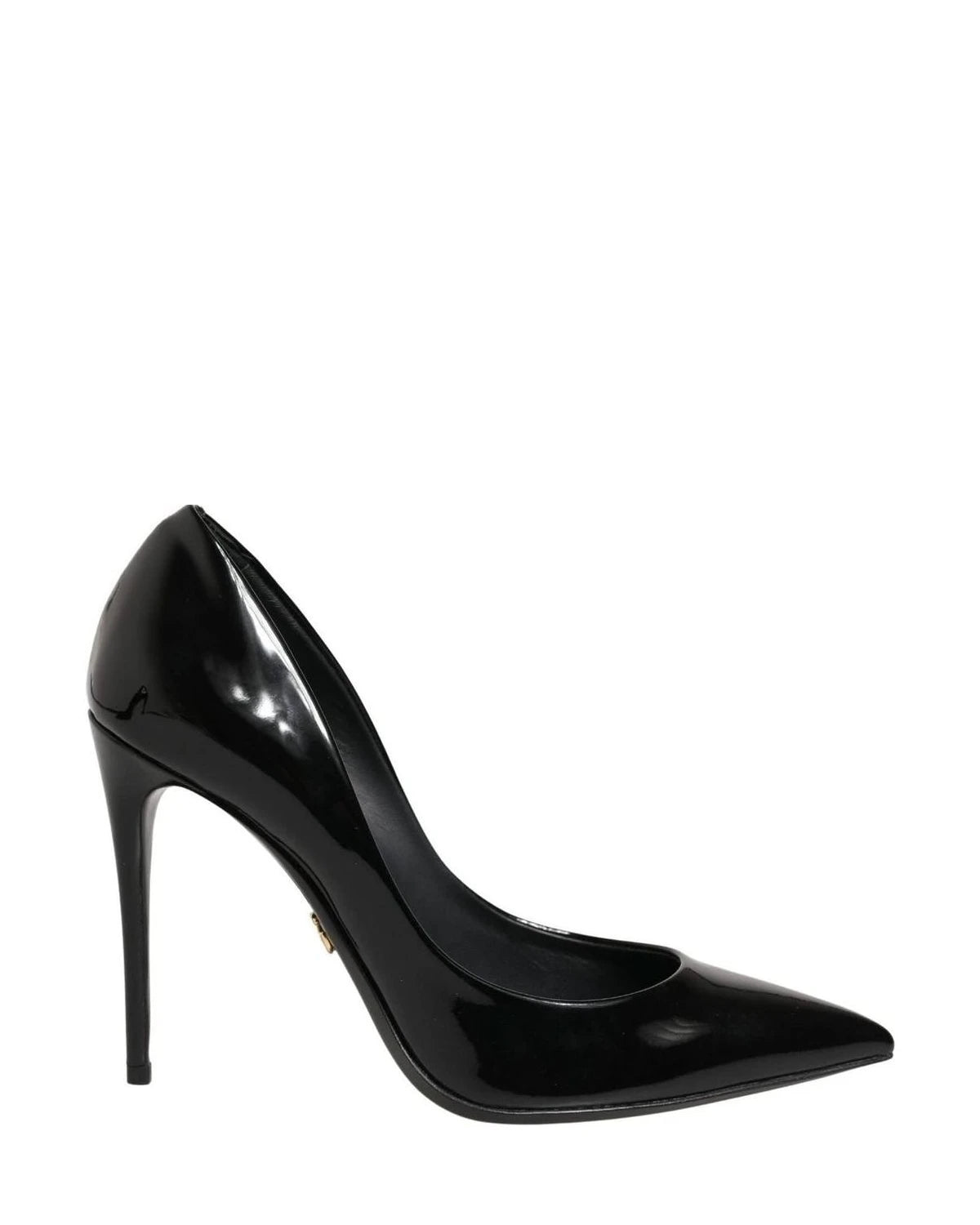 Dolce & Gabbana Black Leather Calf Stiletto Heels 