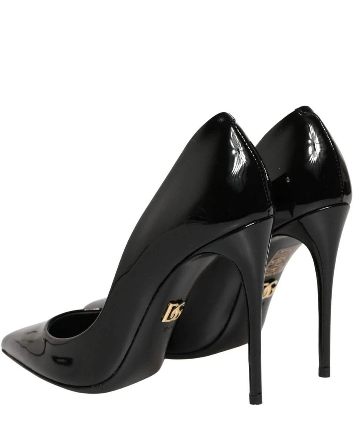 Dolce & Gabbana Black Leather Calf Stiletto Heels 