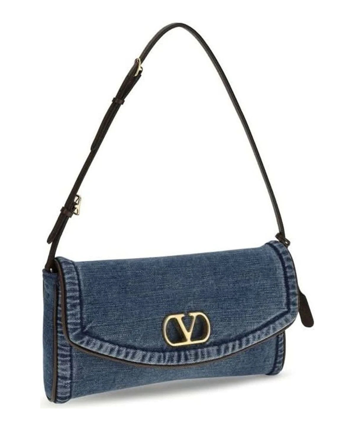 Valentino Garavani Blue Cotton Shoulder Bag Glam Steals