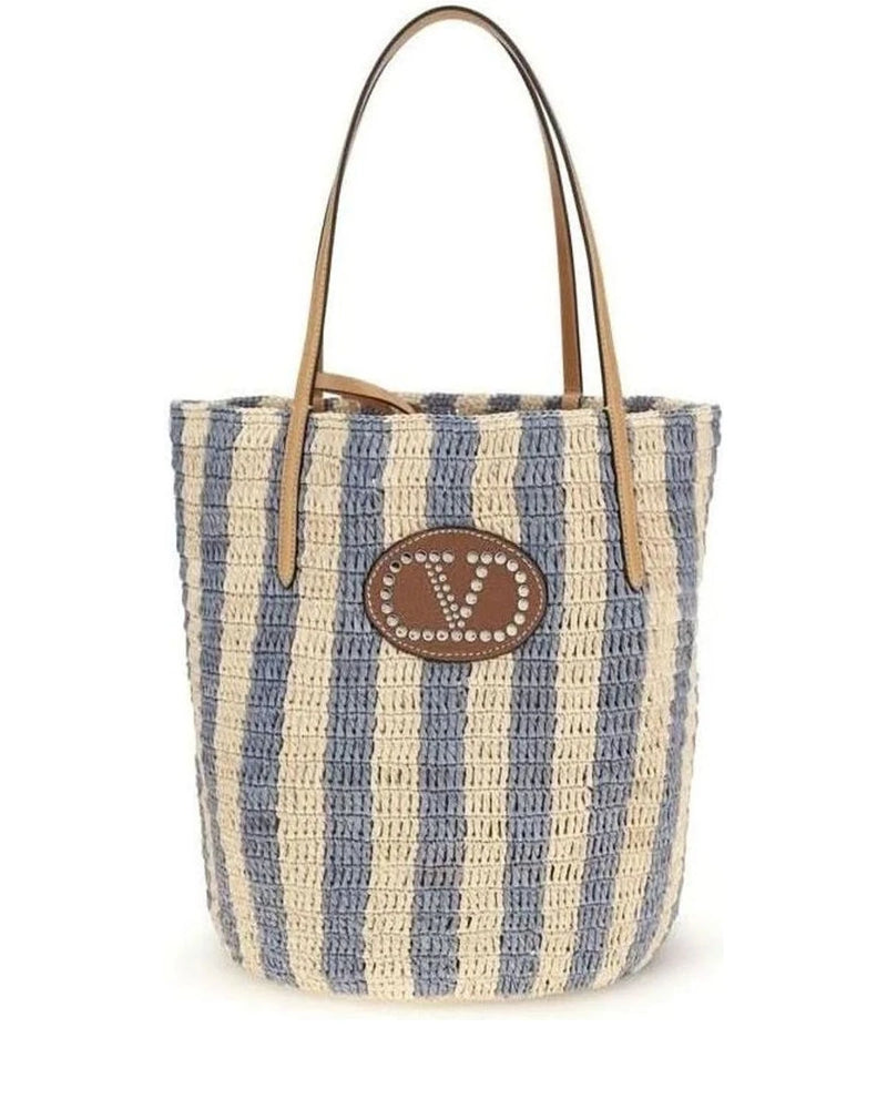 Valentino Garavani Multicolor Raffia Bucket Bag Glam Steals