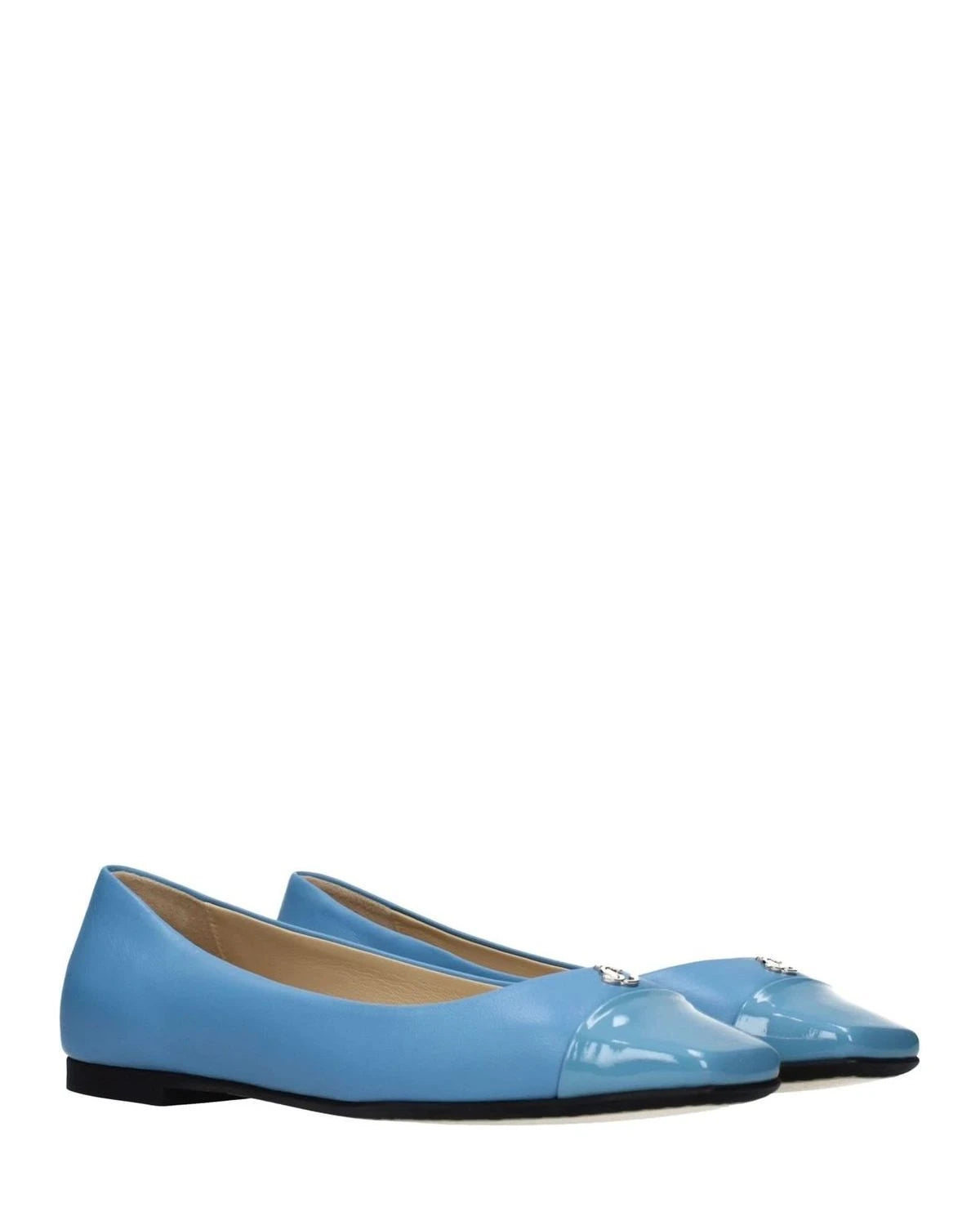 Jimmy Choo Light Blue Leather Ballet Flats Glam Steals