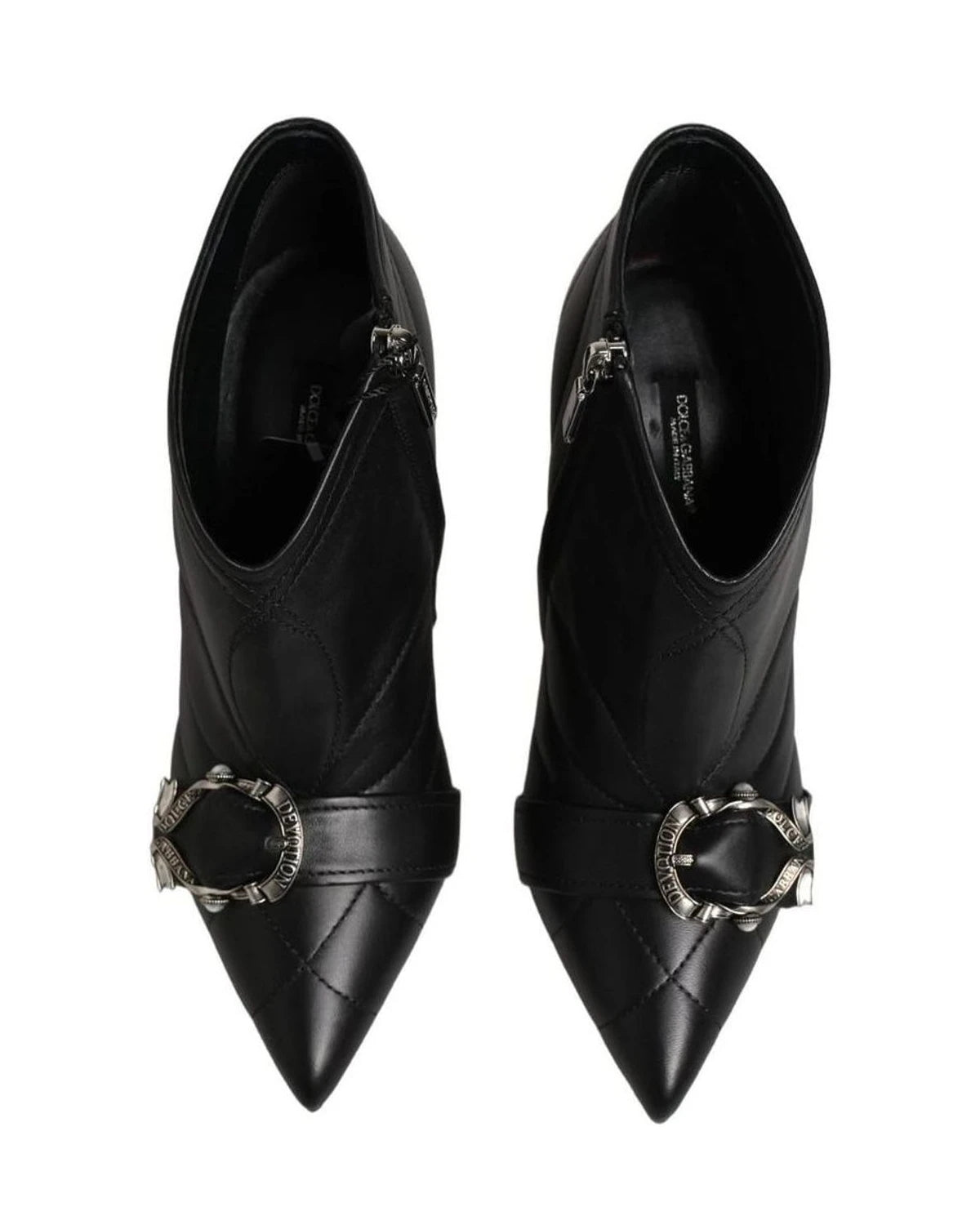 Dolce & Gabbana Black Devotion Quilted Buckled Boots Shoes Glam Steals