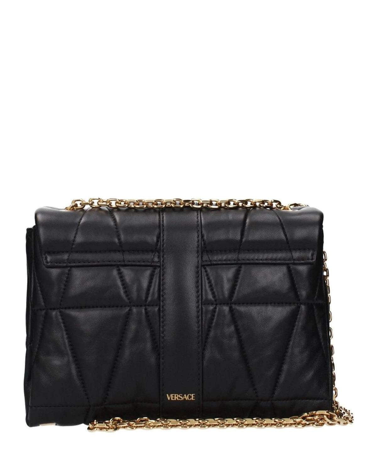 Versace Black Leather Shoulder Bag Glam Steals