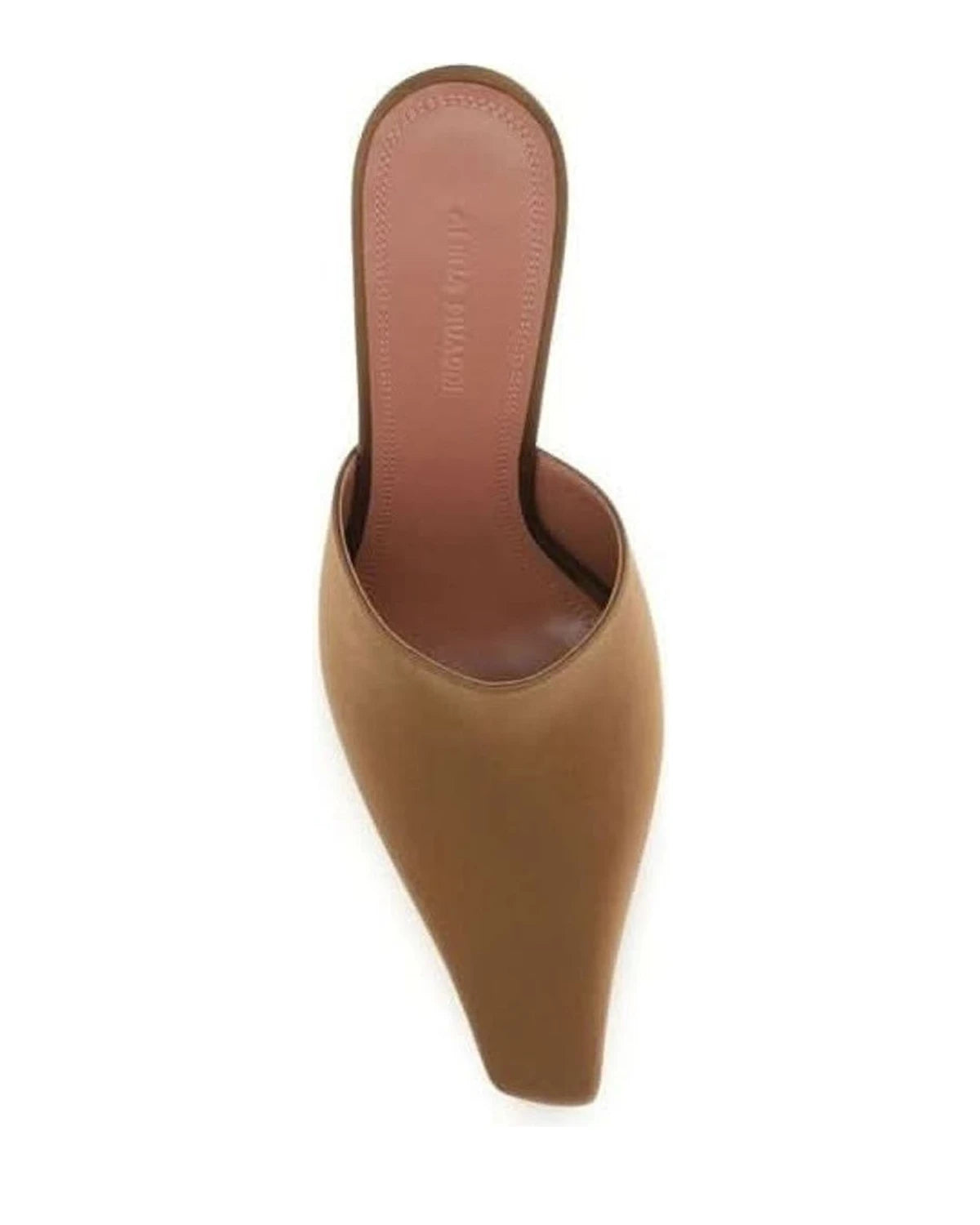 Amina Muaddi Brown Silk Sandals 