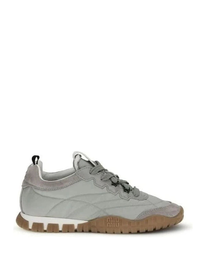 Miu Miu Gray Recycled Polyamide Athletic Sneakers Glam Steals