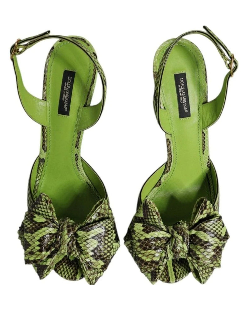 Dolce & Gabbana Green Leather Python Heels Glam Steals