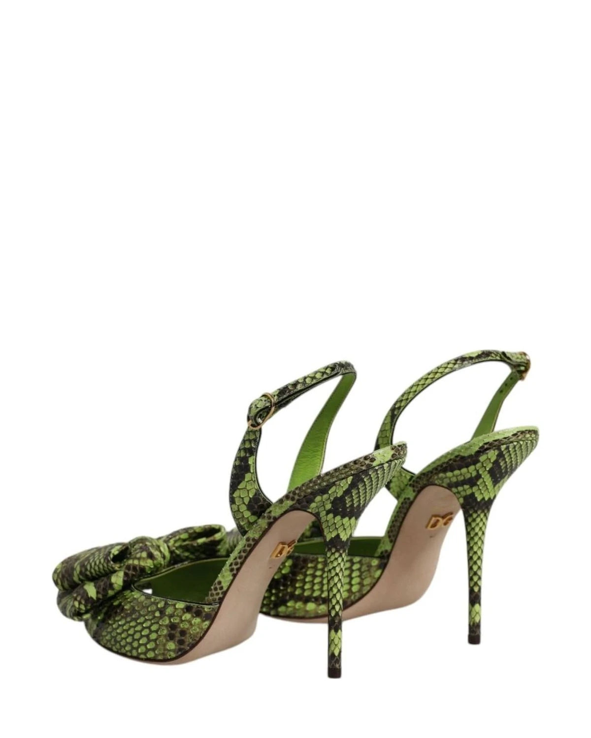 Dolce & Gabbana Green Leather Python Heels Glam Steals