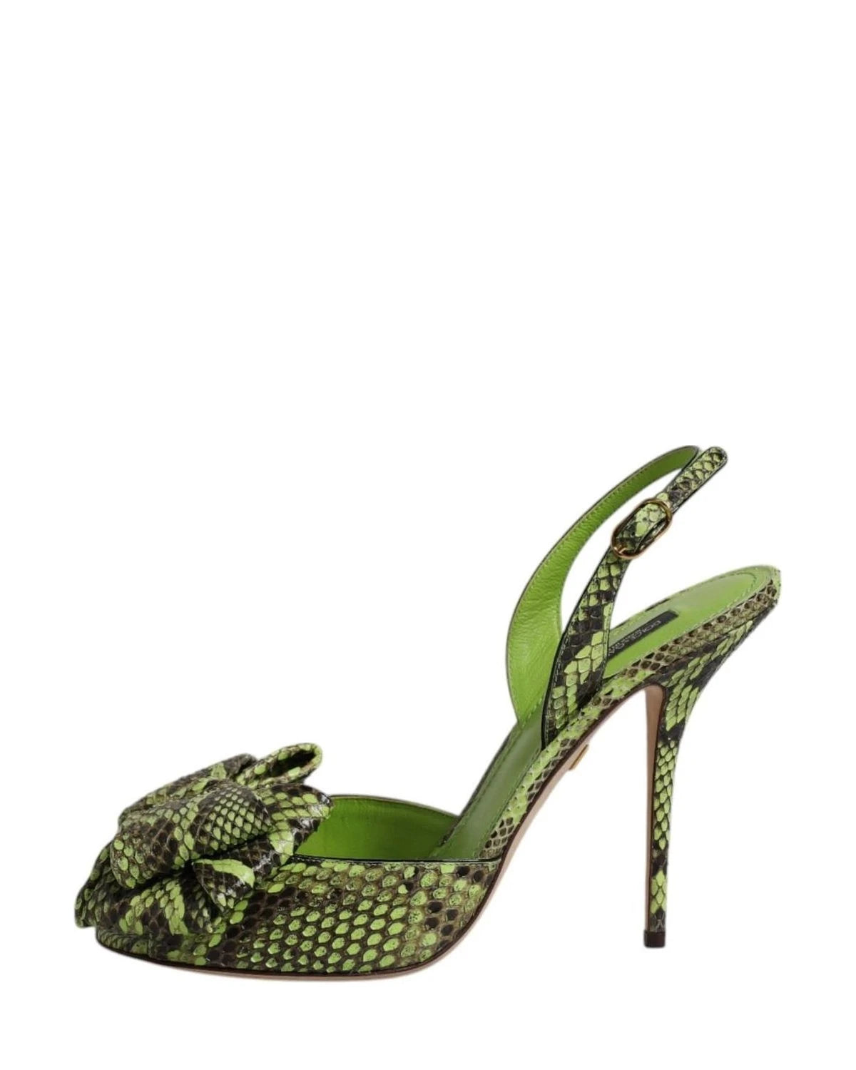 Dolce & Gabbana Green Leather Python Heels Glam Steals