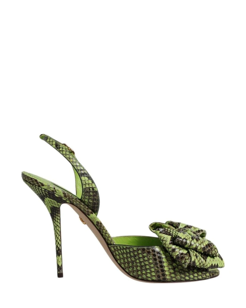 Dolce & Gabbana Green Leather Python Heels Glam Steals