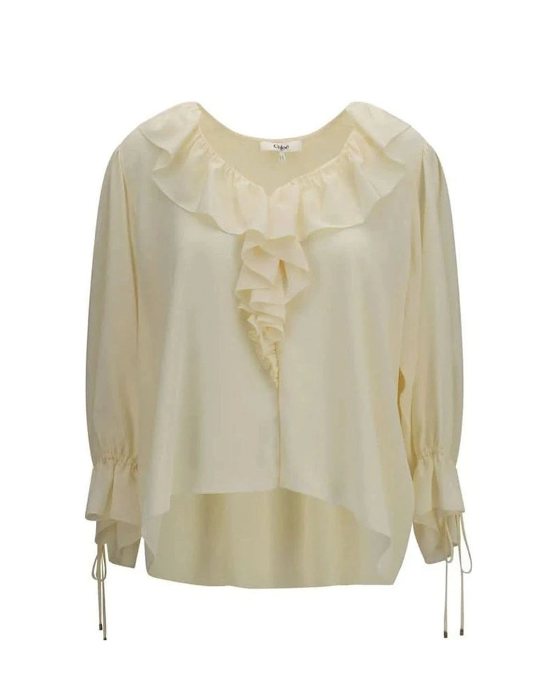 Chloé Blouse in beige, Silk